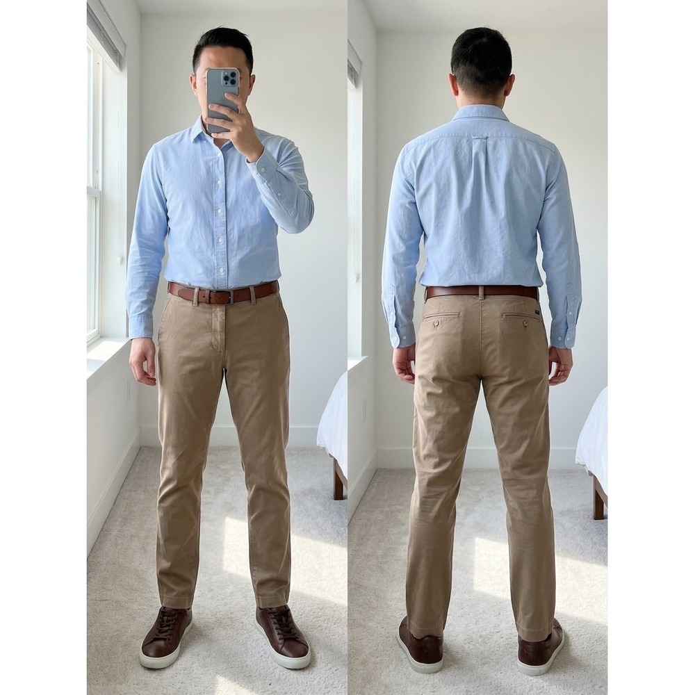 Express Slim Fit Chino Pants Mens 36x30 Tan Khaki Cotton Blend Stretch Trousers